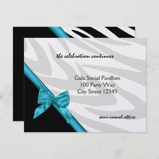 Zebra Strip und Ribbon/Empfang-Karte Begleitkarte (Vorne/Hinten)