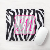Zebra Stripe Animal Monogram Initial Mouse Pad Mousepad (Mit Mouse)