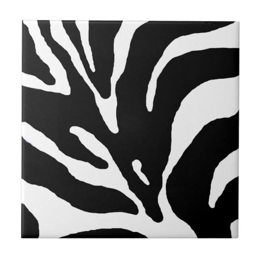 Zebra Stripe Animal Print Fliese (Vorderseite)