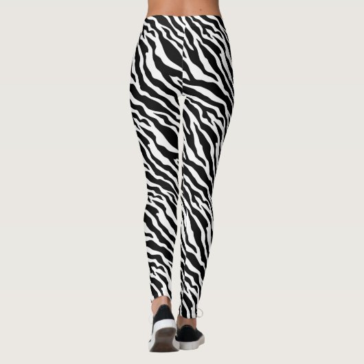 Zebra Stripe Animal Print Leggings (Rückseite)