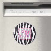 Zebra Stripe Animal Print Monogram Initial Magnet (In Situ (Geschirrspüler))