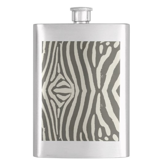 Zebra Stripe Animal Print Muster Flachmann (Vorderseite)