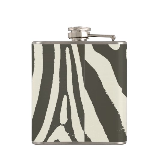 Zebra Stripe Animal Print Muster Flachmann (Rückseite)