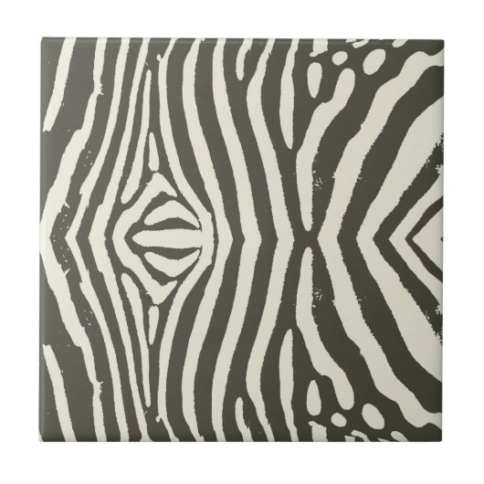 Zebra Stripe Animal Print Muster Fliese (Vorderseite)