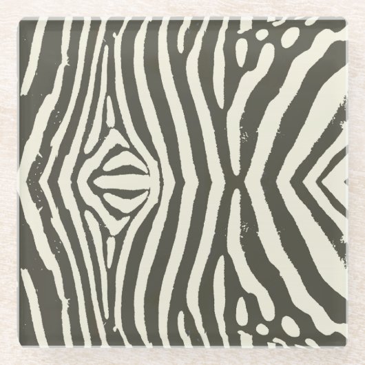 Zebra Stripe Animal Print Muster Glasuntersetzer (Vorderseite)
