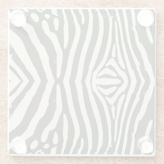 Zebra Stripe Animal Print Muster Glasuntersetzer (Rückseite)