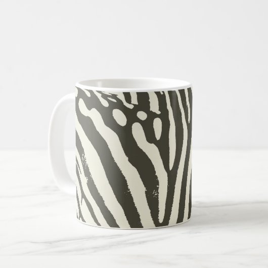 Zebra Stripe Animal Print Muster Kaffeetasse (Vorderseite Links)