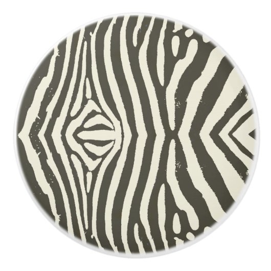 Zebra Stripe Animal Print Muster Keramikknauf (Vorderseite)