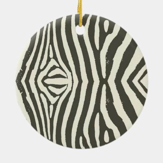 Zebra Stripe Animal Print Muster Keramikornament (Hinten)