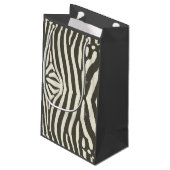 Zebra Stripe Animal Print Muster Kleine Geschenktüte (Rückseite Schrägansicht)