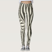 Zebra Stripe Animal Print Muster Leggings (Vorderseite)