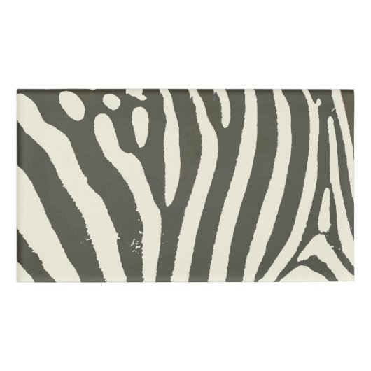 Zebra Stripe Animal Print Muster Namenschild (Vorderseite)