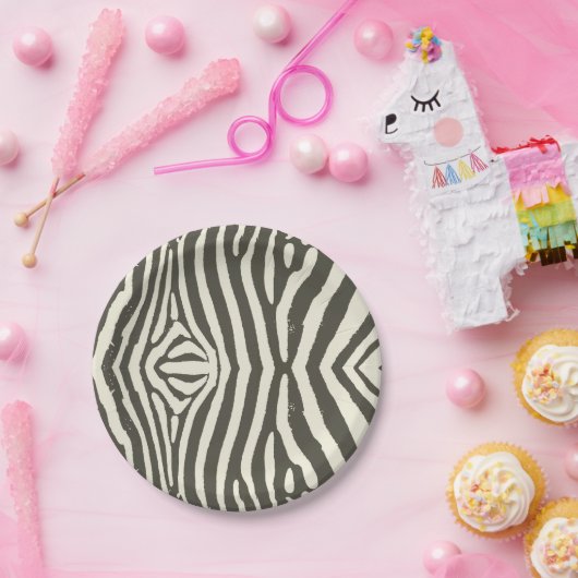 Zebra Stripe Animal Print Muster Pappteller (Party)