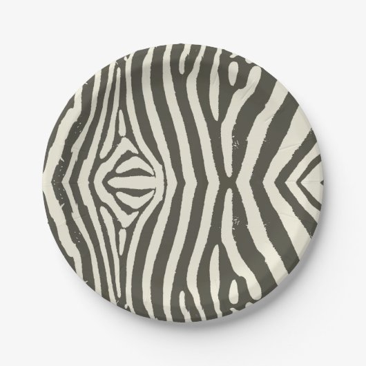 Zebra Stripe Animal Print Muster Pappteller (Vorderseite)