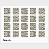 Zebra Stripe Animal Print Muster Quadratischer Aufkleber (Blatt)
