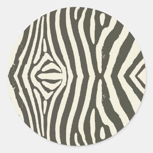 Zebra Stripe Animal Print Muster Runder Aufkleber (Vorderseite)