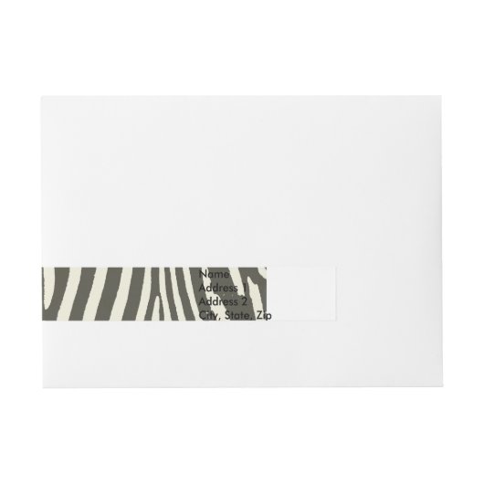 Zebra Stripe Animal Print Muster Rundum-Adressaufkleber (Vorderseite)