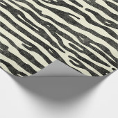 Zebra Stripe Animal Print Muster Schwarz Beige Chi Geschenkpapier (Ecke)