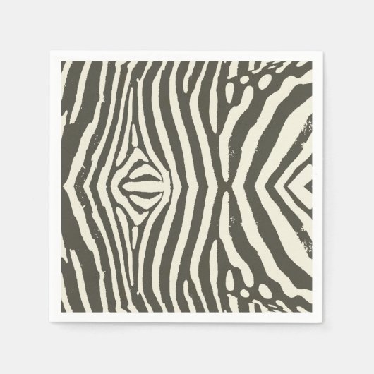 Zebra Stripe Animal Print Muster Serviette (Vorderseite)