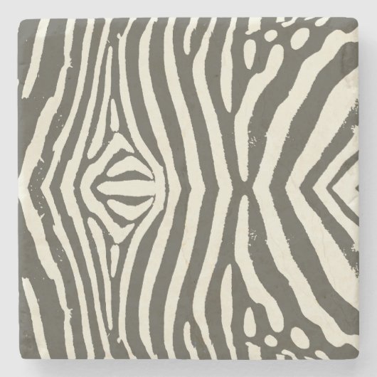 Zebra Stripe Animal Print Muster Steinuntersetzer (Vorderseite)