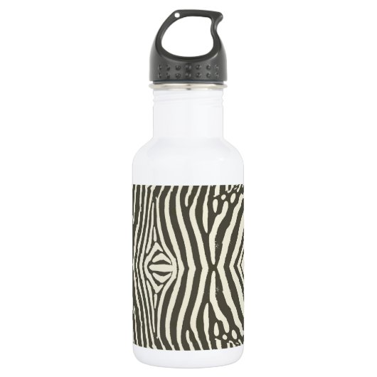 Zebra Stripe Animal Print Muster Trinkflasche (Vorderseite)