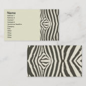 Zebra Stripe Animal Print Muster Visitenkarte (Vorne/Hinten)