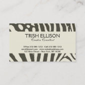 Zebra Stripe Animal Print Muster Visitenkarte (Rückseite)