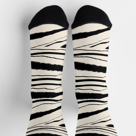 Zebra Stripe Animal Print Premium Crew Socks Socken (Oben)
