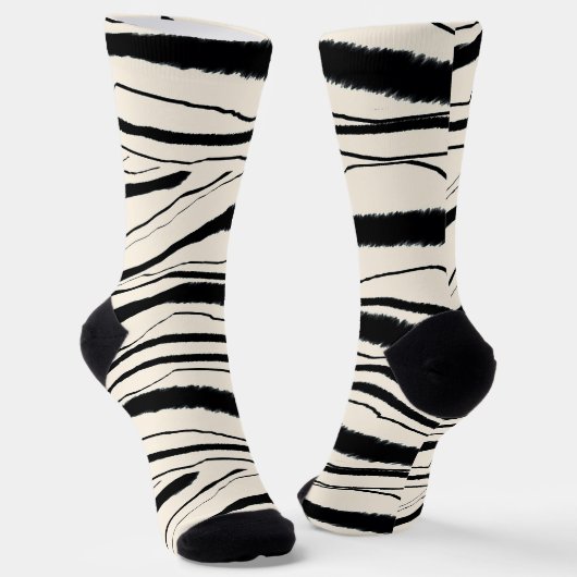 Zebra Stripe Animal Print Premium Crew Socks Socken (Gewinkelt)