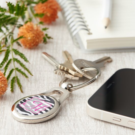 Zebra Stripe Animal Print Wild Digital Key Chain Schlüsselanhänger (Seite)