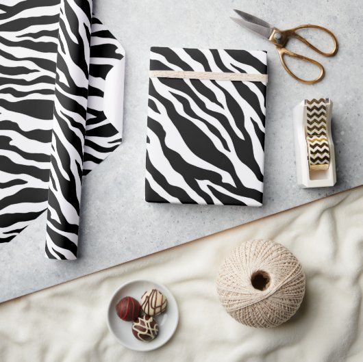 Zebra Stripe Animal Print Wrapping Paper Geschenkpapier (Kunsthandwerk)