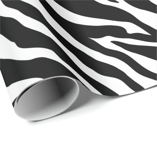 Zebra Stripe Animal Print Wrapping Paper Geschenkpapier (Rolleneckpunkt)
