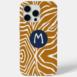 Zebra Stripe Any Color Personalize Monogram iPhone 15 Pro Max Hülle