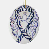 Zebra Stripe Awareness Ribbon Angel Kunst, Dichtun Keramik Ornament (Rechts)