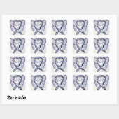 Zebra Stripe Awareness Ribbon Angel Square Decal Quadratischer Aufkleber (Blatt)