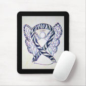 Zebra Stripe Awareness Ribbon Engel Art Mousepad (Mit Mouse)