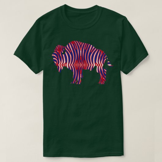 Zebra stripe Buffalo New York Bison T-Shirt (Design vorne)