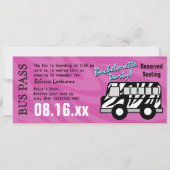 Zebra Stripe Bus Pass Hens Party Einladung (Vorderseite)