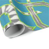 Zebra Stripe Diamond Modern Geometric Blue Pattern Geschenkpapier (Rolleneckpunkt)