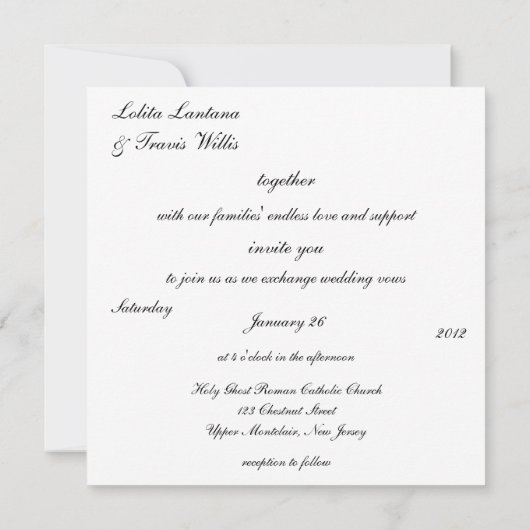 Zebra Stripe Hochzeitseinladung Einladung (Rückseite)