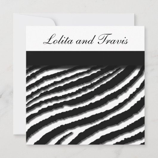 Zebra Stripe Hochzeitseinladung Einladung (Vorderseite)
