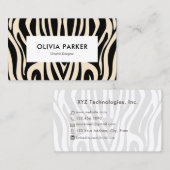 Zebra Stripe Moderne Minimalistische Visitenkarte (Vorne/Hinten)