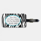 Zebra Stripe Monogram Gepäckanhänger (Rückseite horizontal)