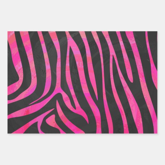 Zebra Stripe Muster Matching Set Geschenkpapier Set (Vorderseite 2)