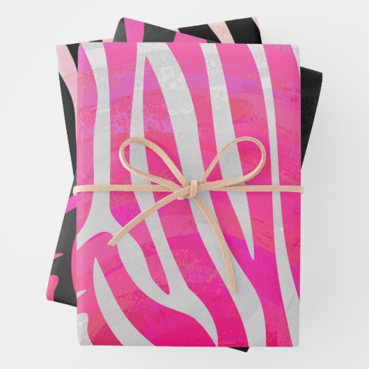 Zebra Stripe Muster Matching Set Geschenkpapier Set (Beispiel)