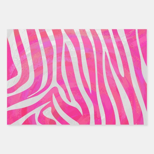 Zebra Stripe Muster Matching Set Geschenkpapier Set (Vorderseite)