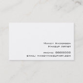 Zebra Stripe Muster Monogram Make Up Artist Visitenkarte (Rückseite)