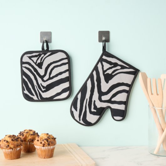 Zebra stripe pattern ofenhandschuh & Topflappen-Set (Insitu (Hängend))