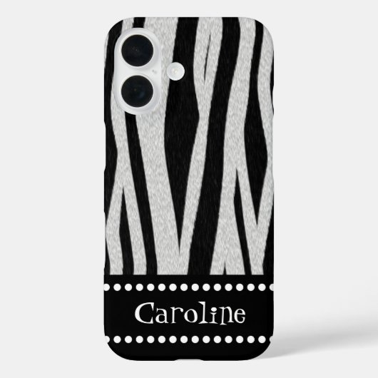 Zebra Stripe Print "Add Your Name" Case-Mate iPhone Hülle (Rückseite)