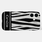 Zebra Stripe Print "Add Your Name" Case-Mate iPhone Hülle (Rückseite (Horizontal))